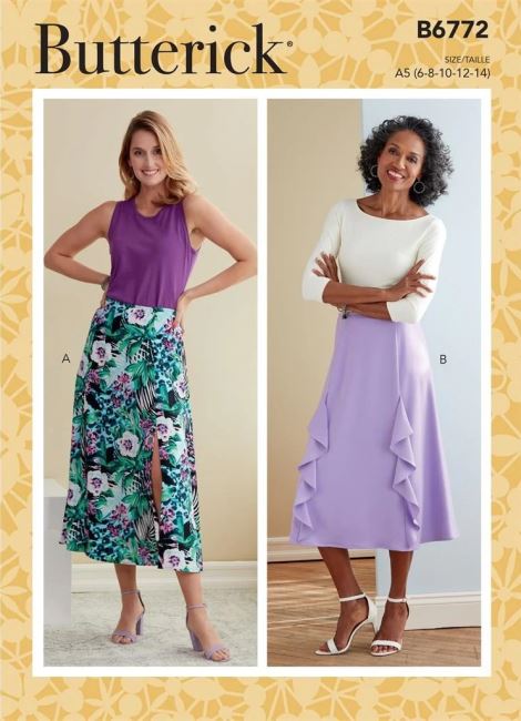 Butterick cut on skirt in size 32-40 B6772-A5