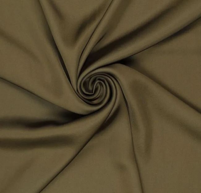 Viscose fabric in khaki color with silk appearance 0837/215