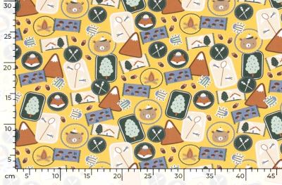 French Terry tracksuit in yellow color with children's print 19601/034 (4)