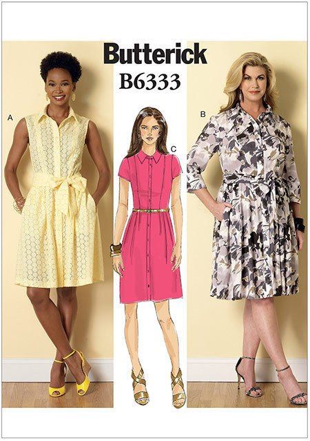 Butterick Cut Women's Shirt Dress Size 34-42 B6333-B5
