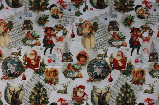 Christmas decorative fabric with digital print of carols 1090/015