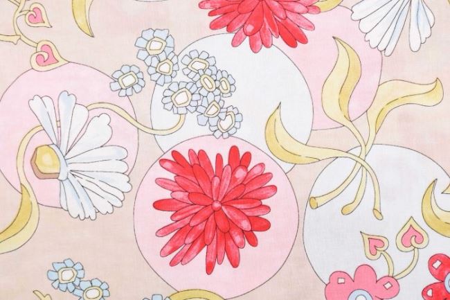 American cotton patchwork with painted flowers 199PYOPM/116