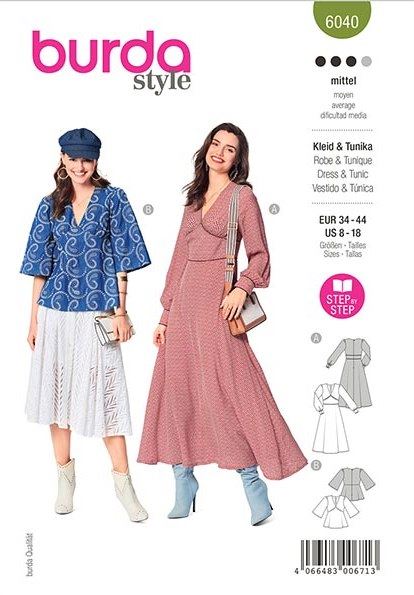 Cut for loose dress and tunic 6040