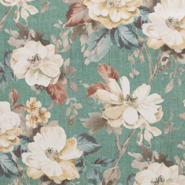 Decorative fabric with digital flower print 01522/024