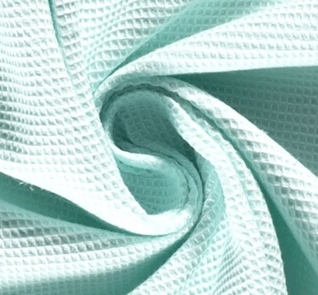 Waffle fabric in light menthol color 02904/021