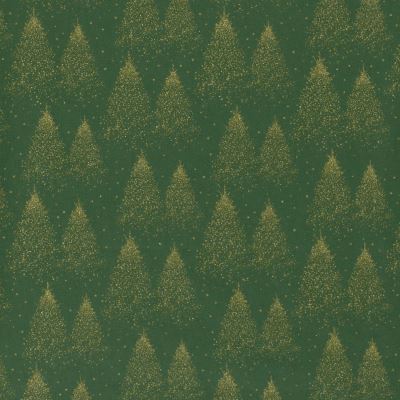 Christmas cotton fabric in green with a print of golden trees 20705/025 Christmas cotton fabric in green with a print of golden trees 20705/025