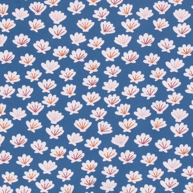 Cotton knit in blue with a shell print 19576/006