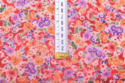 Knitted fabric in red with a print of small flowers MI24268 (3)