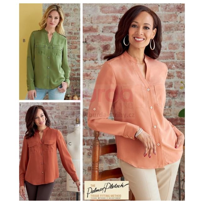 Butterick cut for women's blouse in size 42-50 B6856-F5