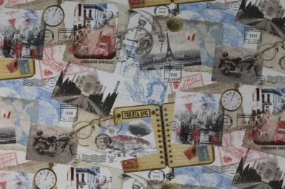 Decorative fabric with stamp printing 1186/052 Decorative fabric with stamp printing 1186/052