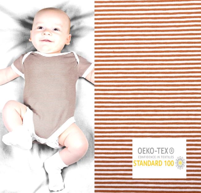 Cotton knitwear from the BABY collection with old pink stripes 18489/014