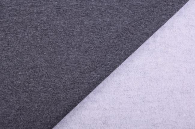 Brushed sweat fabric in dark gray color 05650/068