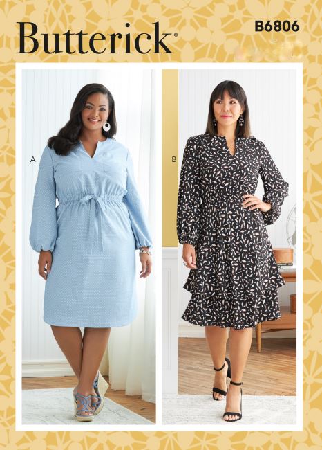 Butterick fit for a loose dress in size 18W-24W B6806-RR