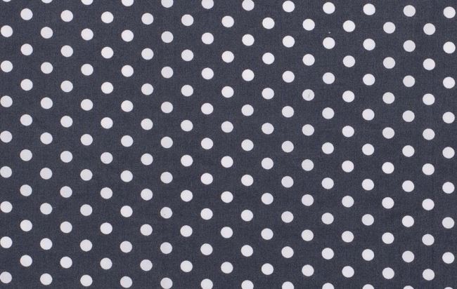 Cotton fabric in gray color with polka dots 05570/068