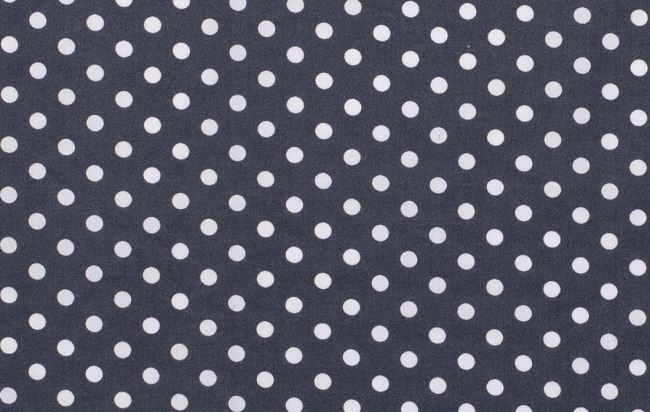 Cotton fabric in gray color with polka dots 05570/068