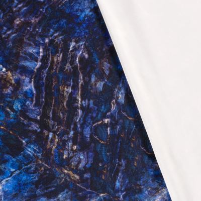 Functional knit with blue marble digital print 20266/069 (2)
