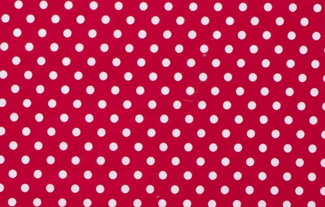 Cotton fabric in red color with polka dots 05570/015