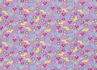 Cotton knit in purple color with decorative print 19628/044 (2)