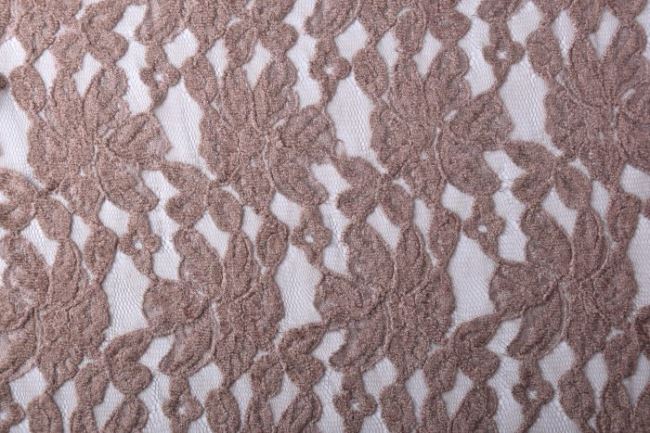 Light brown lace with flowers PE843