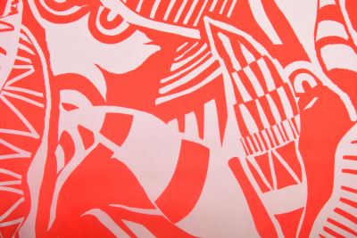 Cotton blouse in red with leaf print LI708262/6007