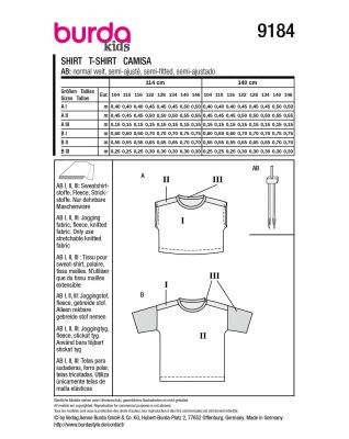 Cut for children's T-shirts in sizes 104-146 9184 (1)