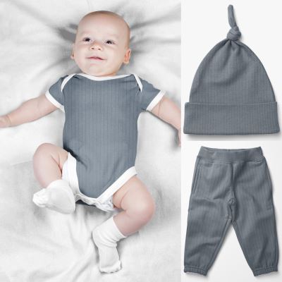 Ribbed knitwear from the BABY gray-blue collection 18497/006 (1)