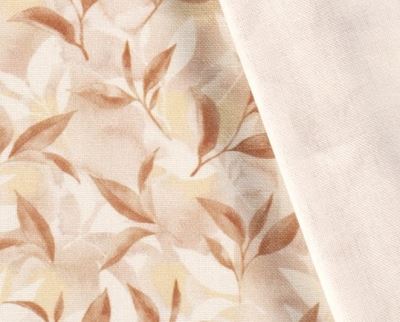Decorative fabric in cream color with digital leaf print 01662/011 (2)