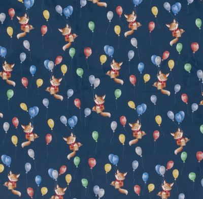 Softshell in blue color with digital fox print with balloons 20400/008 (1)