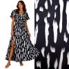 Blouse/dress fabric in black with abstract print TU722242/2