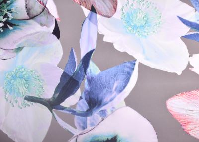 Viscose fabric in gray color with flower print MI41113/905 (2)