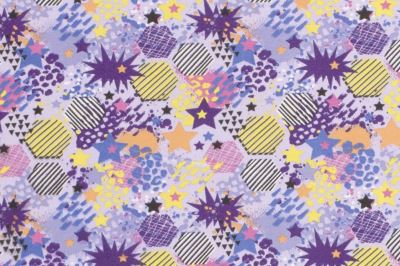 French Terry sweatpants in violet color with geometric print 19634/042 (1)