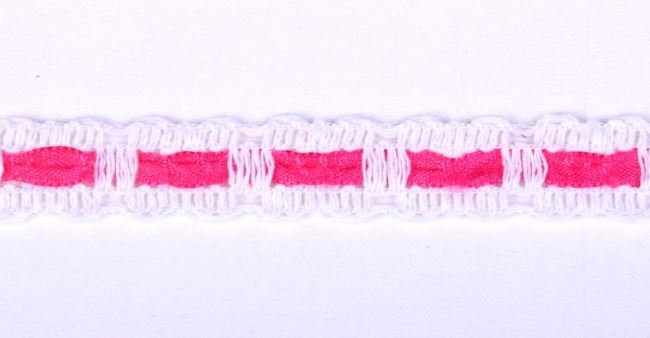 Decorative lace with dark pink ribbon 11472