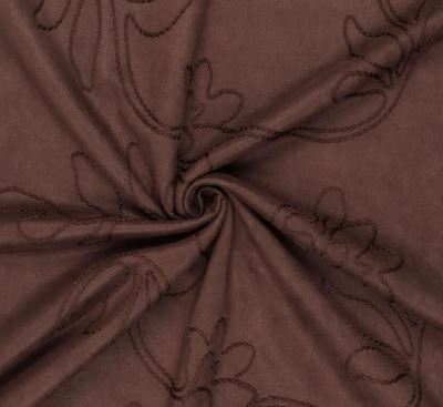 Suede scuba in brown with embroidered flowers 23211/100 (3)