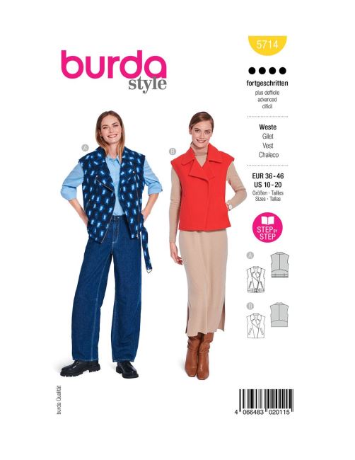 Pattern for women's vest size 36-46 5714