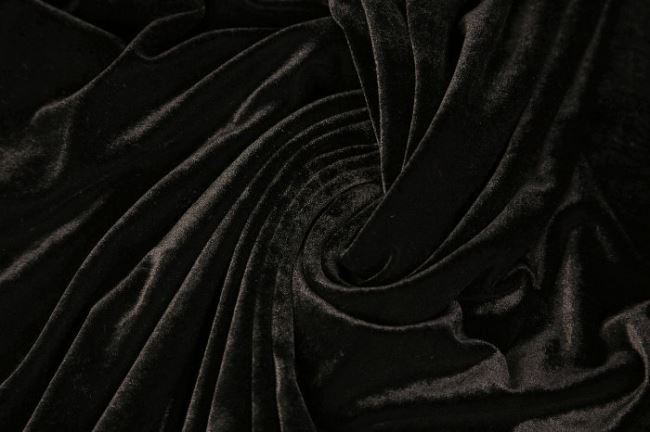 Clothing velvet with gloss in black color 03348/069