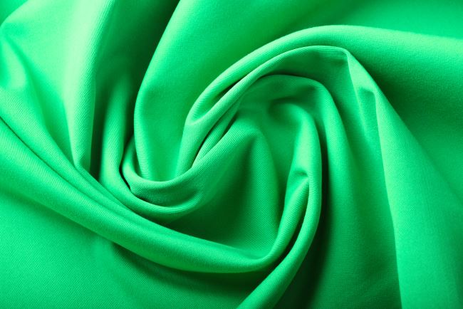 Cotton stretch satin in bright green color Q1041
