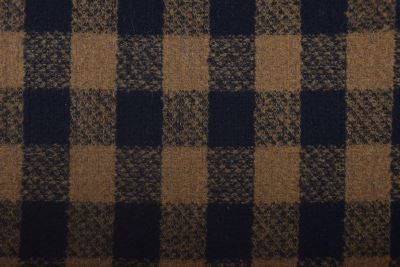 Wool coat fabric with pile and brown check pattern NS2007 (2)