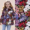 Softshell in black with digital flower print 19310/069