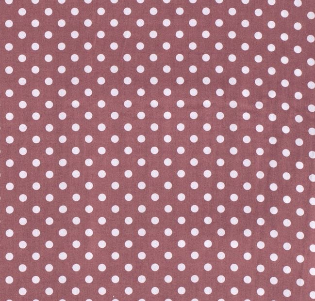 Cotton fabric in old pink color with polka dots 05570/014
