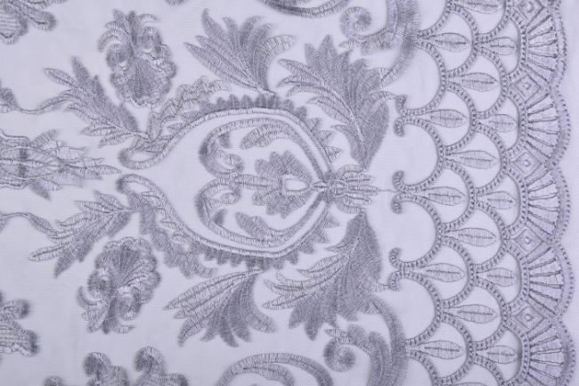 Lace in gray color with ornaments CT0085-065
