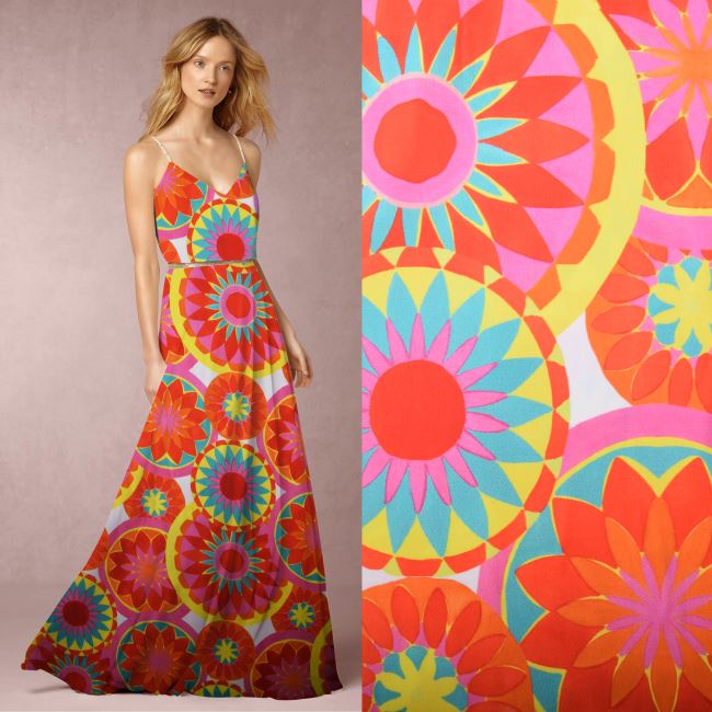 Viscose fabric with decorative floral print MI52097/907