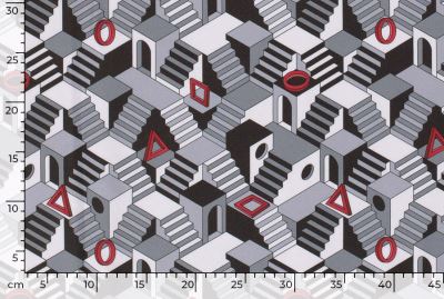 Softshell in gray color with digital print of geometric shapes 20430/063 (2)