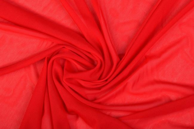 Elastic tulle in red color 0695/425