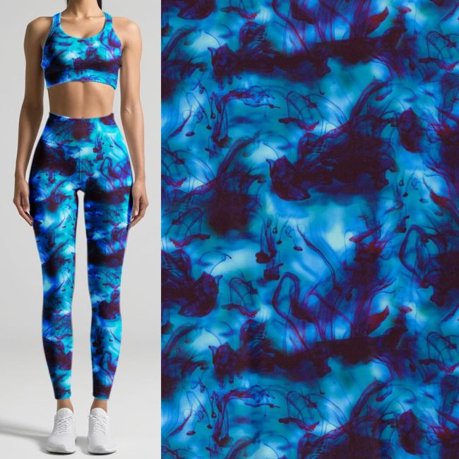Functional knitwear with digital blue smoke print 20258/004