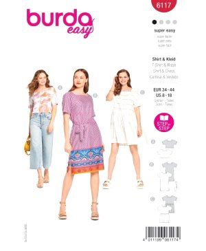 Cut for loose dress and tunic size 34-44 6117