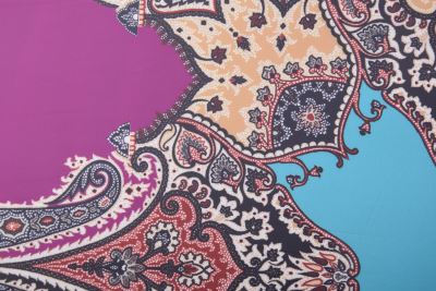 Rust fabric with a decorative pattern of ornaments DE46