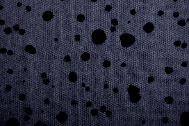 Double gauze in dark gray with polka dot print 181524