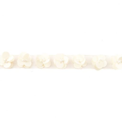 Ribbon with sequins in the shape of flowers 40996