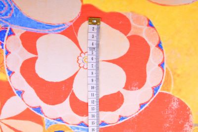 Viscose poplin in yellow color with digital print of flowers and ornaments S1981R-3682 (3)