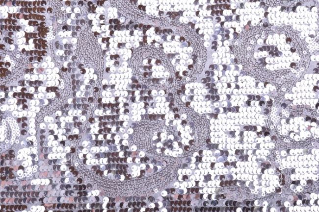 Sequins on velvet in silver color 03406/070
